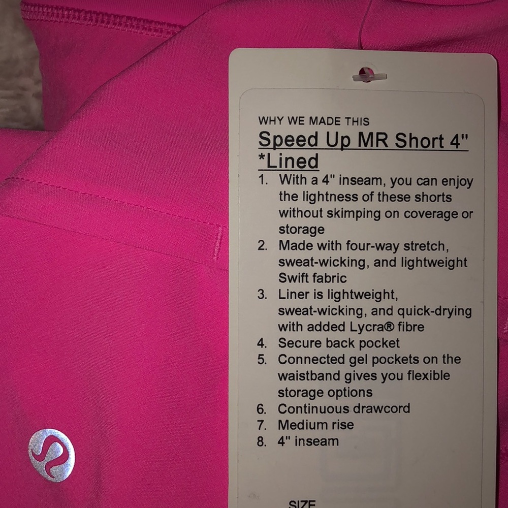 Lululemon Speed Up Short Long *4" Updated Fit